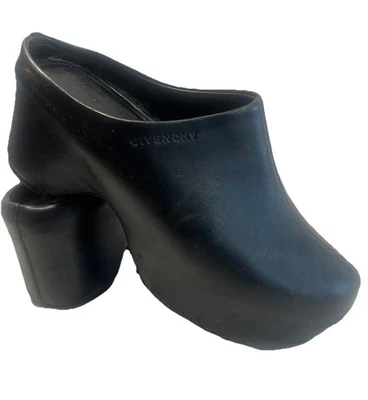 Zuecos Givenchy Mules 40 plataforma cuña burbuja botín negro malvavisco hechizo Foto 1 de 4
