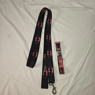 Correa y collar para perro cinturón de seguridad hebilla murciélago señal 3 fucsia negro fucsia Foto 1 de 4