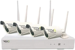 Revo America Wireless 4 Ch. NVR Surveillance System with 4 HD Wireless Bullet Ca - Picture 1 of 2