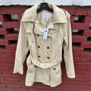 Neu mit Etikett BCBGeneration Kapuzenjacke Trenchcoat Schlangenmuster Gürtel Knochen Python Large - Bild 1 von 6