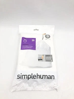 SIMPLEHUMAN – WEISSE MÜLLBEUTEL 10 Liter 5x 20 Stück - Bild 1 von 4