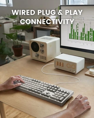 NEW Classic Retro Wired USB Mechanical Keyboard Brown Tactile Brown Switch 108M - Image 1 of 4