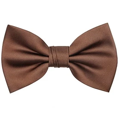  Pajarita de esmoquin formal ajustable preatada lisa para hombre para boda marrón Foto 1 de 4