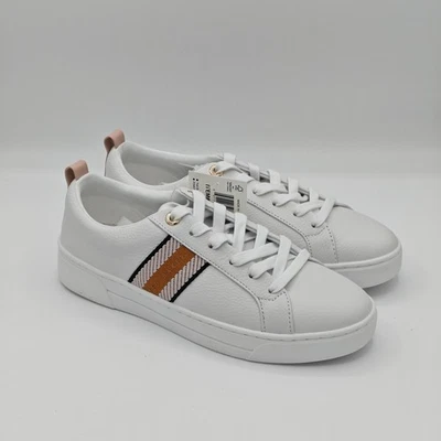 Ted Baker “Bailey Icon” Women’s Classic Leather Tennis Shoe (Pink-White) - NEW - Image 1 of 4