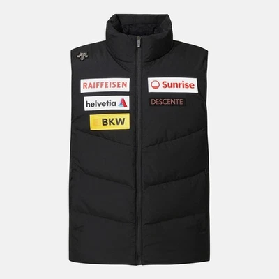 DESCENTE MENS SWISS SKI MIDDLE DOWN VEST SQ421SDVO1 BLACK M-3XL ASIAN FIT - Image 1 of 4