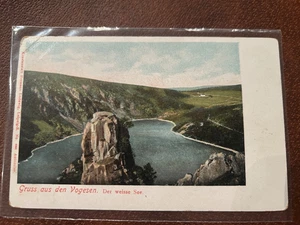 Vintage ~1905 Gruss aus den Vosgesen Der weisse See Vintage postal alemana - Imagen 1 de 2
