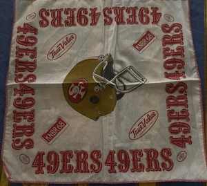 Pañuelo Bandana 14" San Francisco 49ers Años 80 De Colección NFL KNBR68 Valor Verdadero - Imagen 1 de 2
