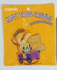 2015 Mondo Happy Tree Friends Cuddles BIG Acrylic Keychain Key Holder Japan HTF - Picture 1 of 3