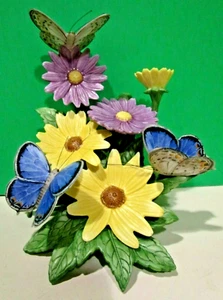 LENOX BLUE BEAUTY BUTTERFLY -- Daisy Flower sculpture -- -- NEW in BOX with COA - Picture 1 of 5