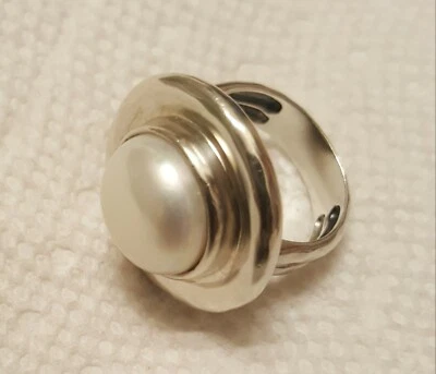 Pre-Owned 925 Sterling Silver  SILPADA PURE ROMANCE RING R3366 Size 8.1 - Image 1 of 4