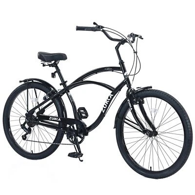 Bicicleta de playa ZUKKA 26" para hombre y mujer, bicicleta de crucero con 7 velocidades Foto 1 de 4
