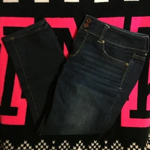 Pantalones de mezclilla elásticos de artista azul oscuro American Eagle Outfitters talla 8 regulares - Imagen 1 de 5