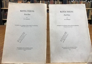 1944 Kota Texts in 2 Parts by M.B. Emeneau-2 Vols - Picture 1 of 13