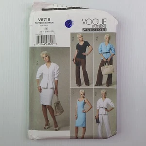 Vogue Patterns V8718 Misses Jacket Dress Top Skirt Pants Size 14 16 18 20 - Picture 1 of 3