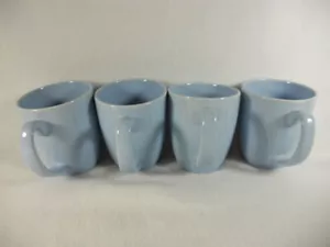 Set of 4 CORELLE Corning Coordinates Stoneware Light Blue Coffee Mugs/Cups, VGC - Picture 1 of 7
