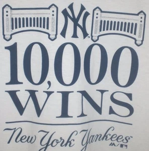 NEW YORK YANKEES T-SHIRT Mens XL 10000 WINS MAJESTIC White NY Logo 2015 RARE - Picture 1 of 4