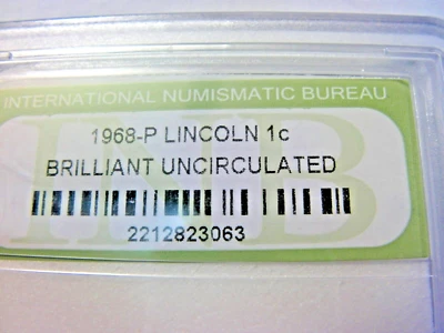 +USA COINS 1968 P LINCOLN ONE CENT SLABBED B.U. - Image 1 of 3