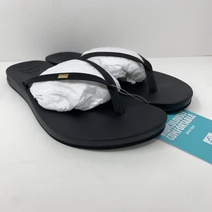 Reef Women's Cushion Slim Black Thong Flip Flops Open Toe Sandals Size 5 New - Picture 1 of 12
