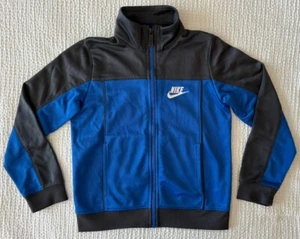 NIKE Boys 5-6 6 Years Youth Small Medium Track Jacket Blue Gray Full Zip Up EUC - Picture 1 of 10