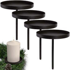 4 Kerzenhalter Adventskranz Kerzenteller Adventskerzenhalter schwarz ohne Dorn