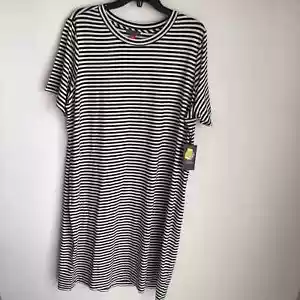 NWT Vince Camuto Womens Striped Short Sleeves T-Shirt Dress sz 1X 14/16 - Picture 1 of 4