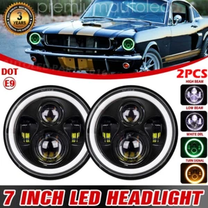 Par de faros LED redondos de 7" de haz alto bajo para Ford Mustang 1965~1973 más brillantes - Imagen 1 de 12