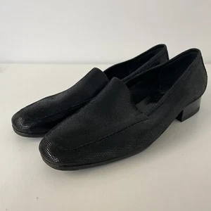 Venezia Loafers Slip On Black Sparkle Shoes Flat Formal Italy Size 7 40 - Picture 1 of 12