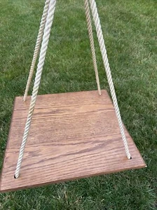 Amish made Wooden Tree Swing Seat Rope Pine Wood Swing Set 17.5x16.5" - Picture 1 of 13