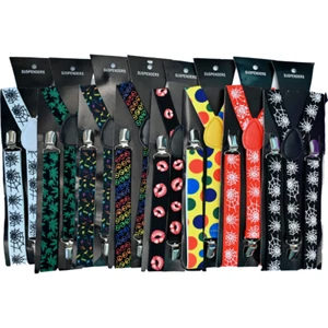 2er-Pack Unisex Spinnendruck Herren verstellbare Hosenträger Hose Strebe elastisch - Bild 1 von 10