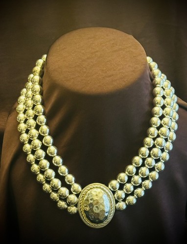 VETEMENTS Collana Perline Argento 3 Fid Imperatrice