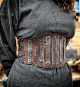 Halloween Larp leather Armor Wide Belt Women Viking Barbarian Cosplay Costume - Picture 1 of 5