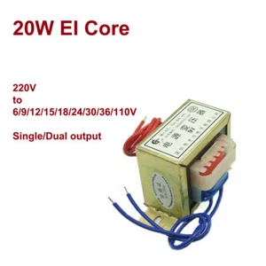 Transformador de CA de potencia central de 20 W 220 V a 6/9/12/15/18/24/30/36/110 V único/doble - Imagen 1 de 3