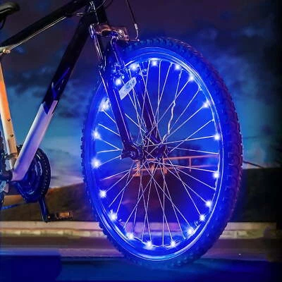 ¡1 par de luces LED para ruedas de bicicleta con baterías incluidas! Luz de bicicleta se vuelve más brillante Foto 1 de 4