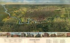 A4 Reprint of Old Maps 1891 Houston Texas In Its Infancy Map
