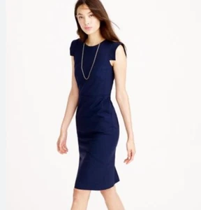 New J Crew Size T18 Tall resume dress Blue MSRP $228 **Defective Zipper** - Picture 1 of 16