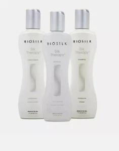 BIOSILK Silk Therapy Trio Shampoo Conditioner Original Leave In Treatment 7oz ea - Picture 1 of 1