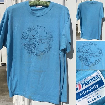 Vintage Sierra College Science Club T-Shirt 80s 1980s XL Hanes Fifty-Fifty USA - Image 1 of 4