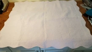 Colchas Domingos Matelasse Light Pink Floral Scalloped Edge Sham Pilowcase - Picture 1 of 12