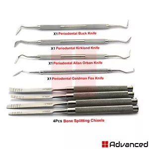 8er Set Knochenumformung-Meißel Parodontal Allen-Orban-Kirkland-Buck Messer Labor - Bild 1 von 7