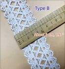 Vintage crochet blanc cassé broderie coton dentelle florale garniture bricolage artisanat 2 yards