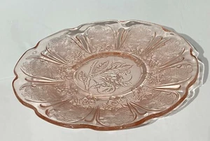 Pink Depression Glass Saucers "Cherry Blossom" Jeannette Glass Co. 1930-39 - Bild 1 von 5