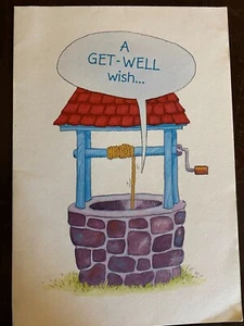 Vintage Get Well Soon Greeting Card, Wishing Well, Hallmark - Picture 1 of 2