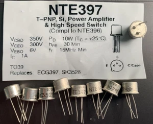 NTE397 ECG397 SK3528 T-PNP, Si, Pwr Amp & High Speed Switch QTY-8 - Bild 1 von 1