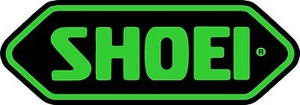 SHOEI stickers - 2 x Black + Green High Gloss Gel Finish - 105mm x 37mm - Picture 1 of 1