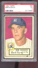 1952 Topps #85 Bob Kuzava PSA 3 Graded Baseball Card New York Yankees Red Back