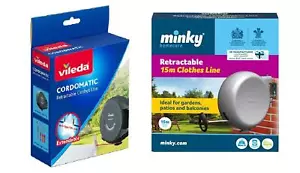 Minky Automatic Retractable Washing Line 15m Vileda Cordomatic Outdoor Dry Reel - Picture 1 of 4