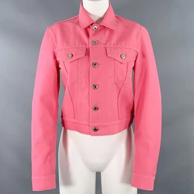 HELMUT LANG Talla S Chaqueta Trucker De Mezcla De Algodón Rosa - Imagen 1 de 4