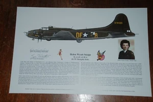 B-17F, piloto de WASP, Helen Snapp, autografiado Memphis Belle, artista: Ernie Boyette - Imagen 1 de 3