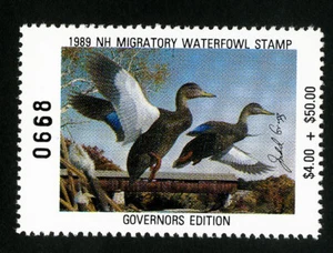 US Duck New Hampshire Stamps # 7b XF Governors edition OG NH Scott Value $67.50 - Picture 1 of 1