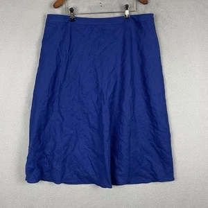 Talbots Skirt Womens Size 16Wp Petite Blue Linen A-line Midi Zip Casual NWT - Picture 1 of 11